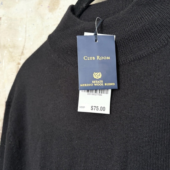 Club Room Estate Merino Wool Blend Mock Neck Turtleneck Sweater - Picture 3 of 4